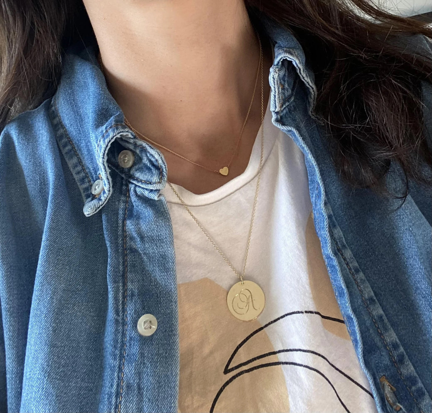 Little Gold Heart & Diamond Necklace