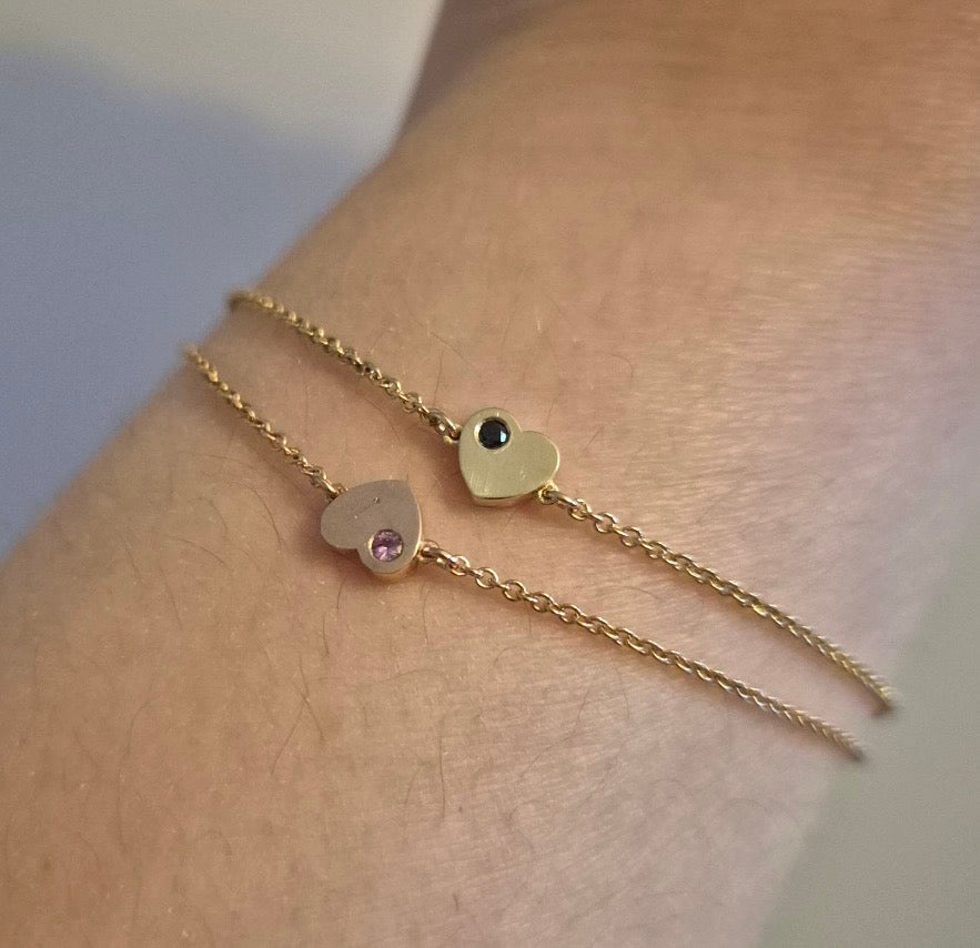 Solid Gold Heart Bracelet