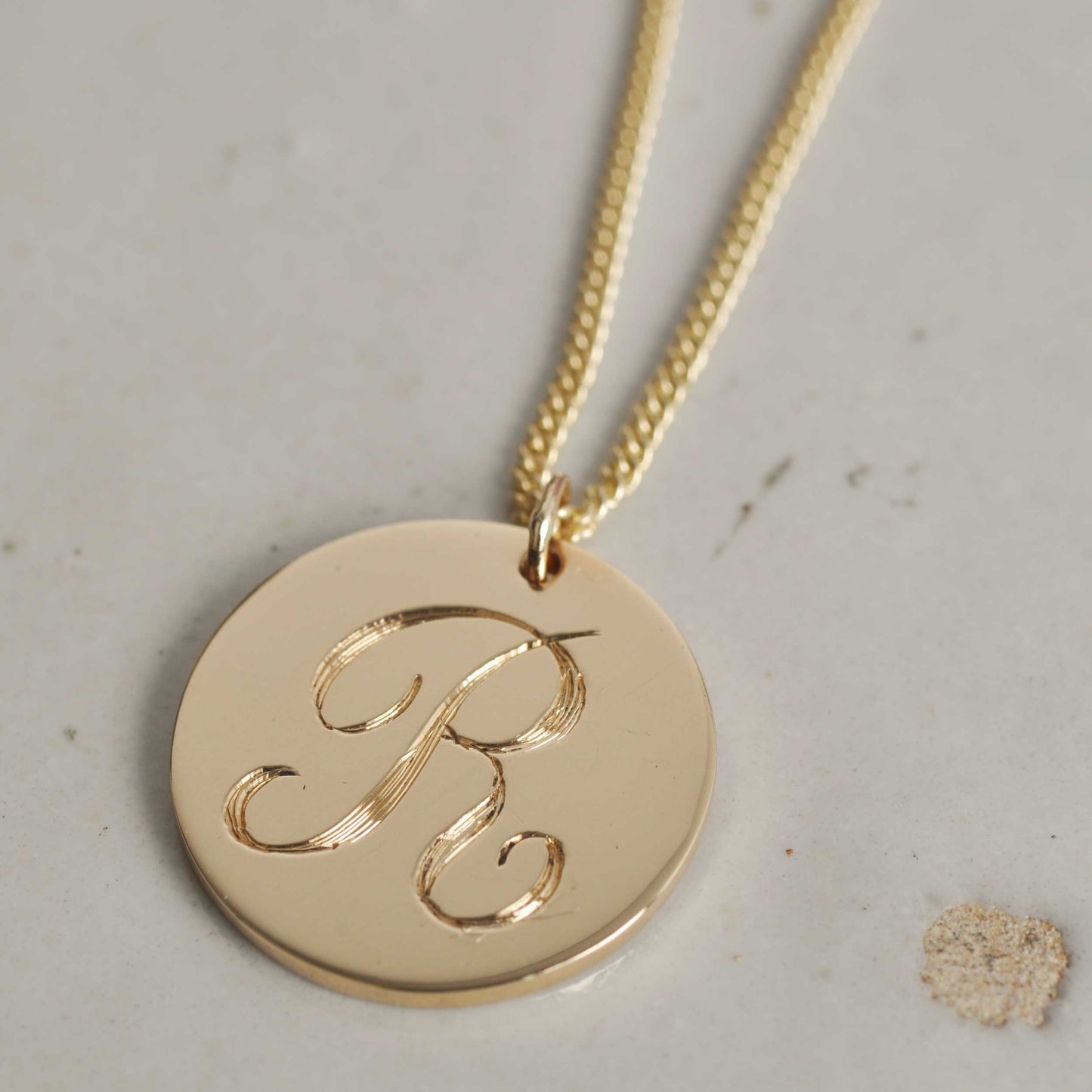 Simple Initial Disc Necklace