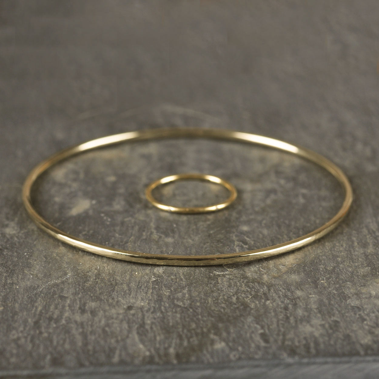 Hammered Gold Bangle