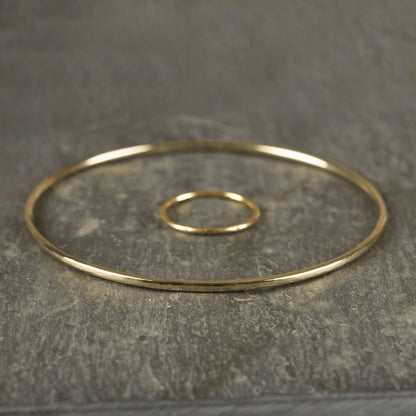 Hammered Gold Bangle