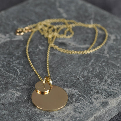 Large & Small Initial Charm Necklace