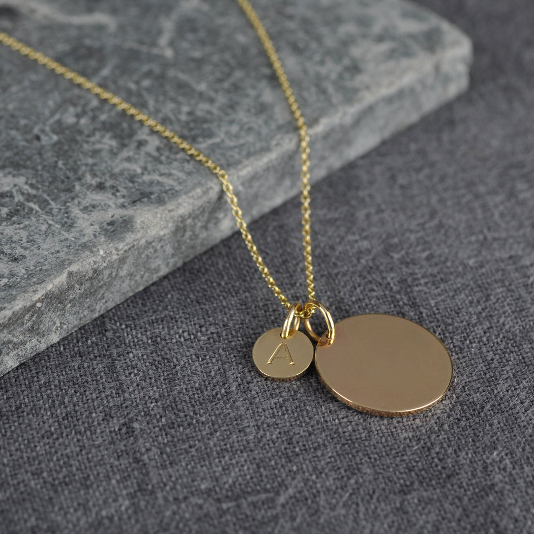 Large & Small Initial Charm Necklace