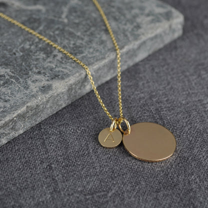 Large & Small Initial Charm Necklace