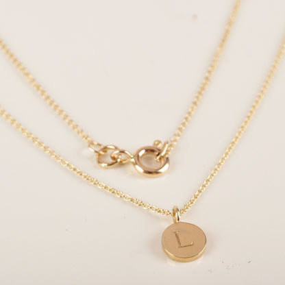 Mini Delicate Initial Disc Necklace