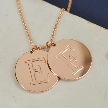 Large Polished Disc Pendant Necklace