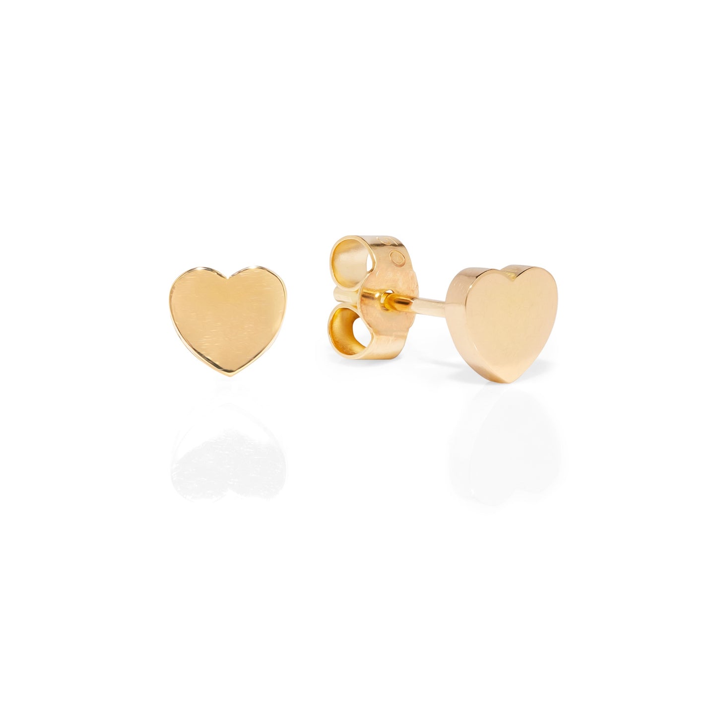 Gold Heart Stud Earrings