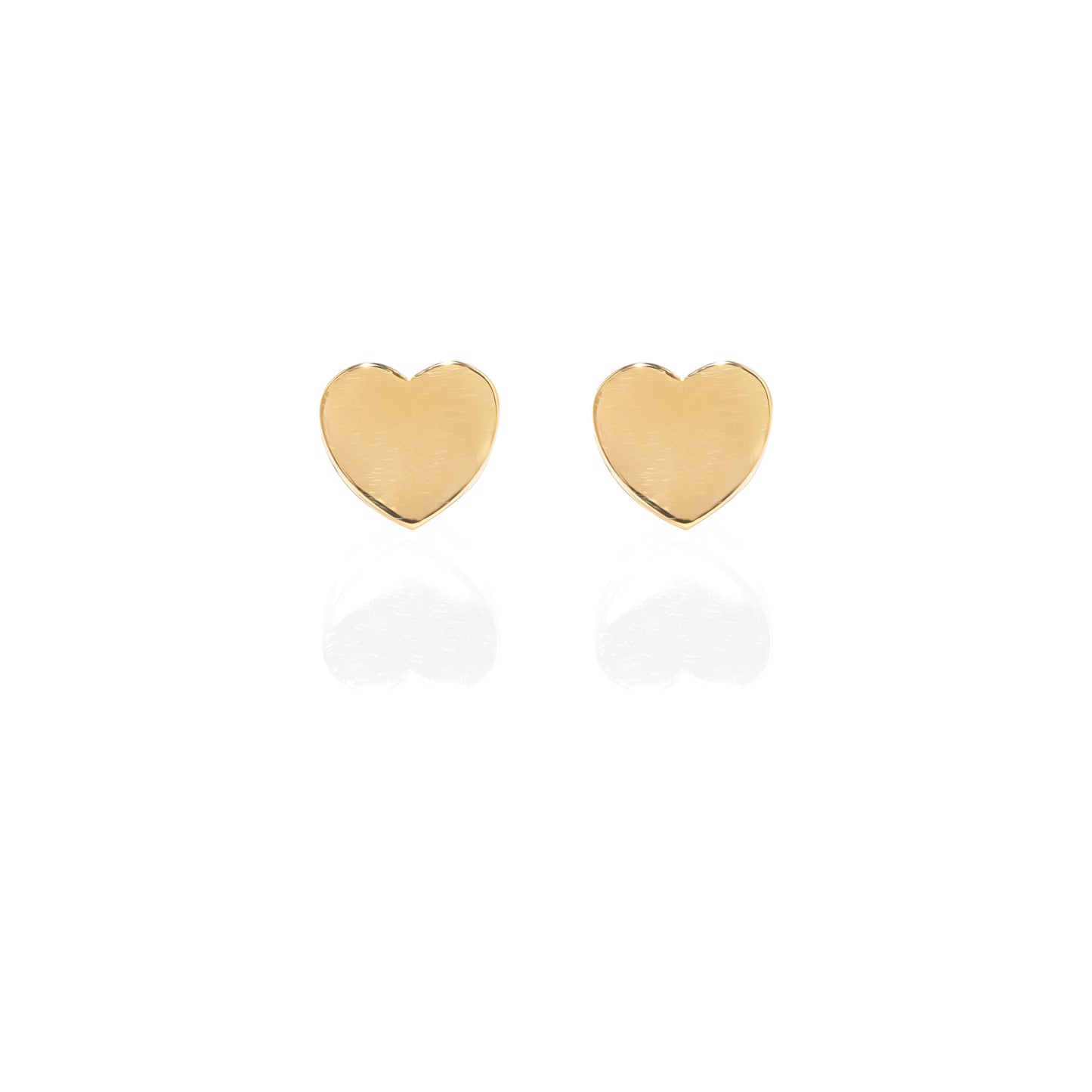 Gold Heart Stud Earrings