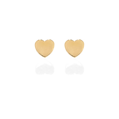 Gold Heart Stud Earrings