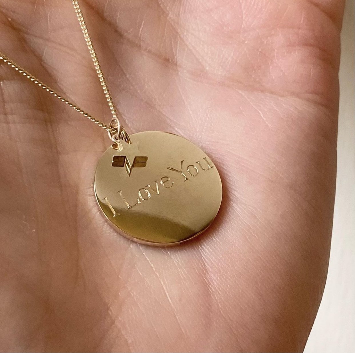 Large Polished Disc Pendant Necklace