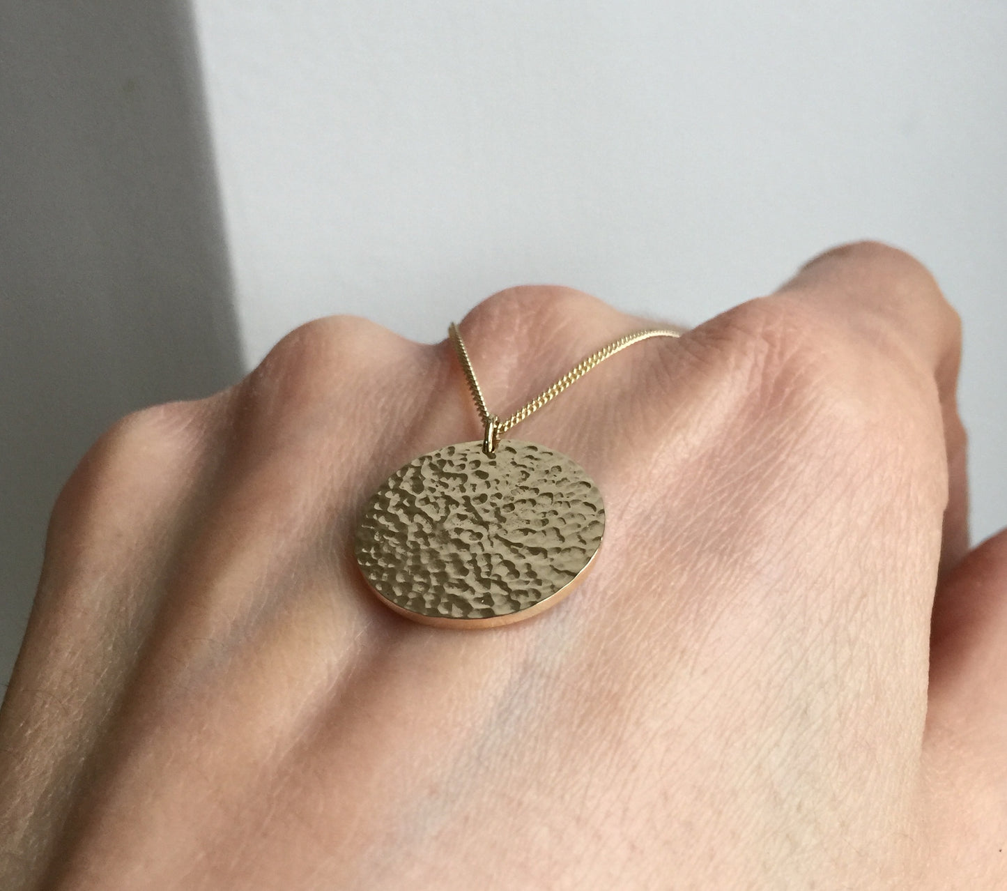 Hammered Disc Necklace