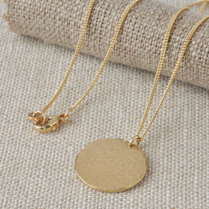 Hammered Disc Necklace