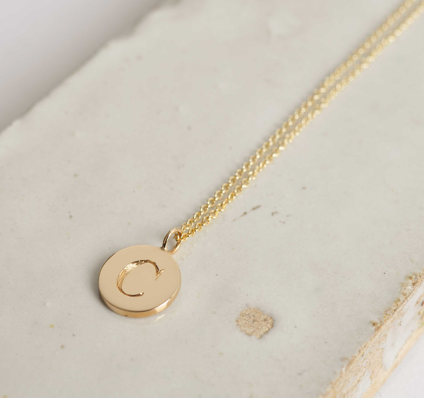 Baby Delicate Initial Disc Necklace