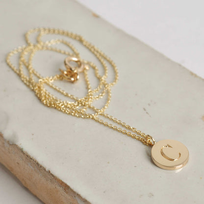 Baby Delicate Initial Disc Necklace