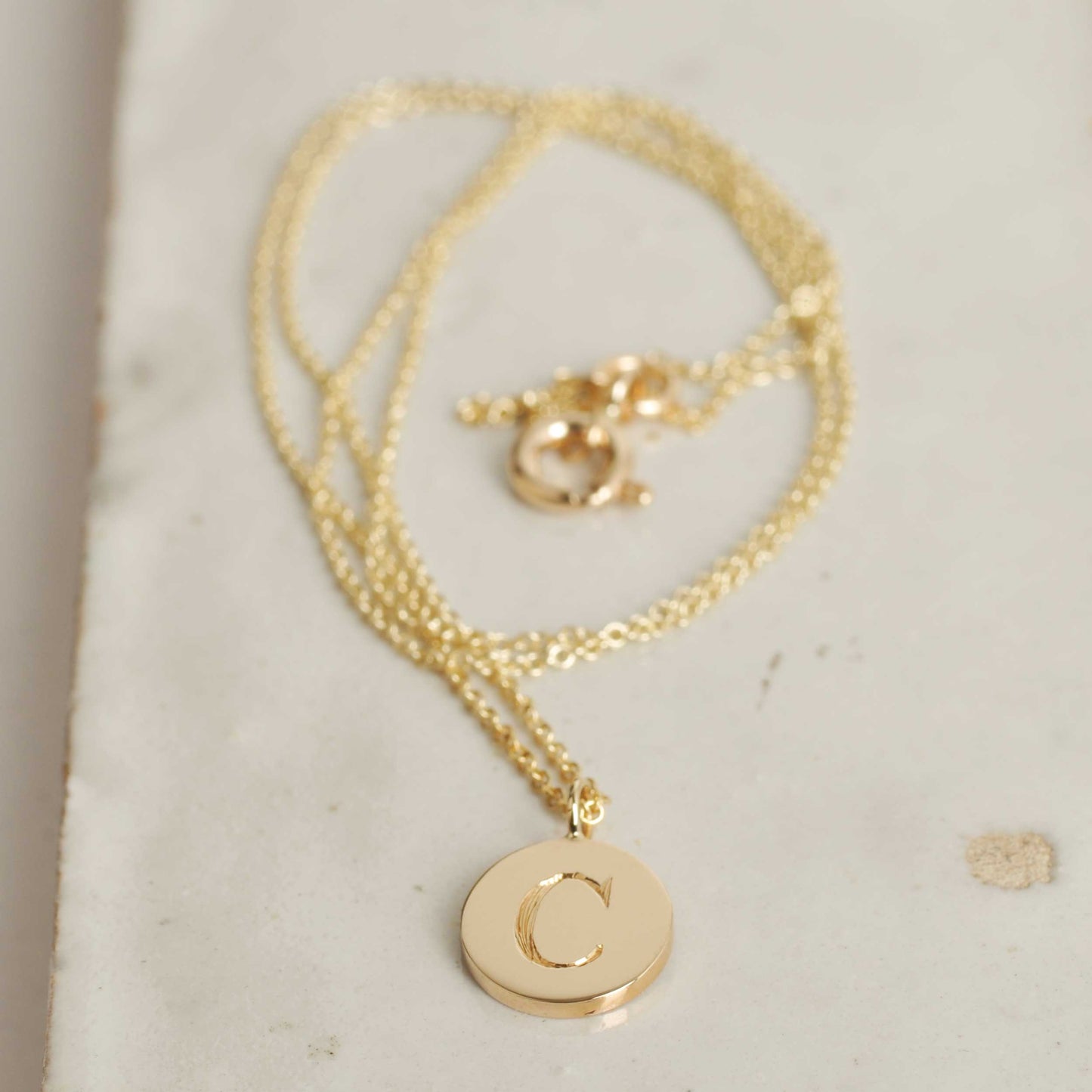 Baby Delicate Initial Disc Necklace