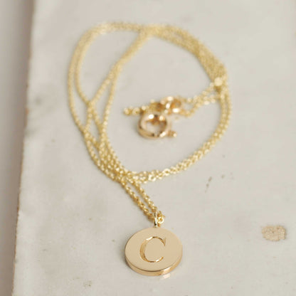 Baby Delicate Initial Disc Necklace