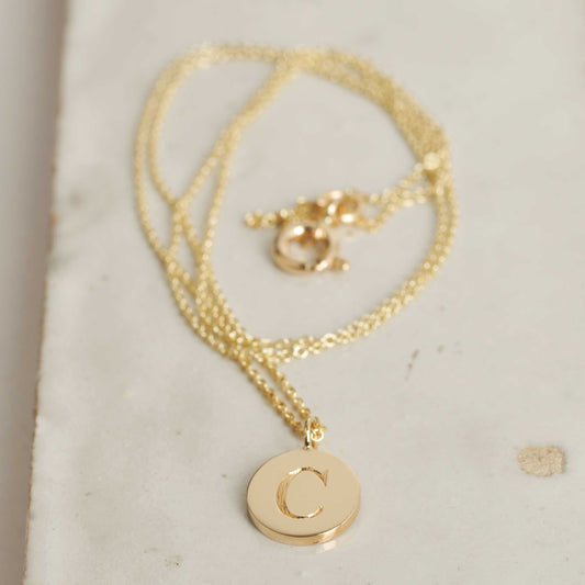 Baby Delicate Initial Disc Necklace