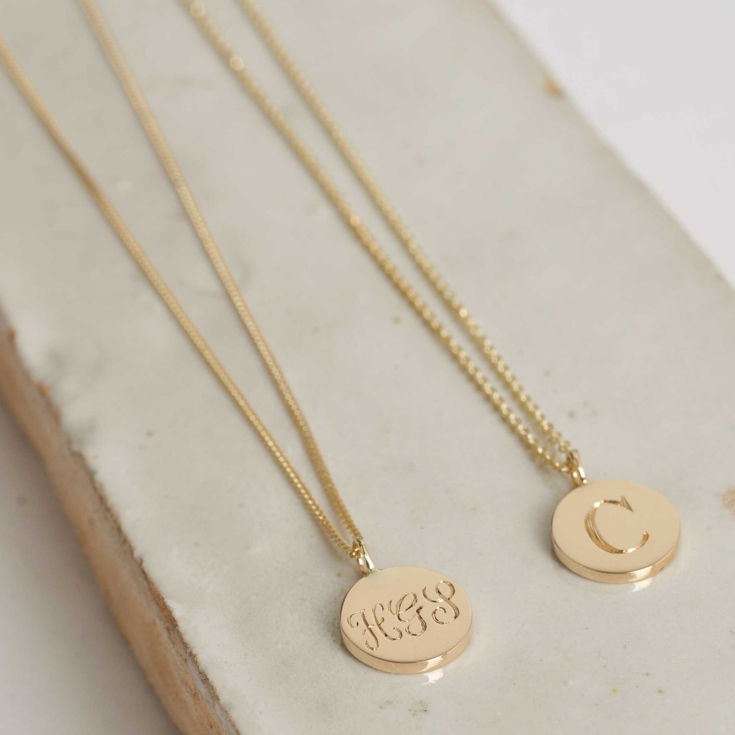 Baby Delicate Initial Disc Necklace