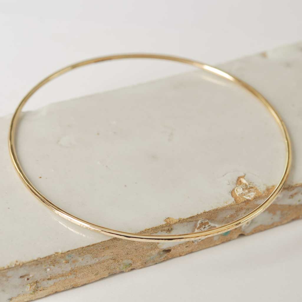 Hammered Gold Fine Bangle