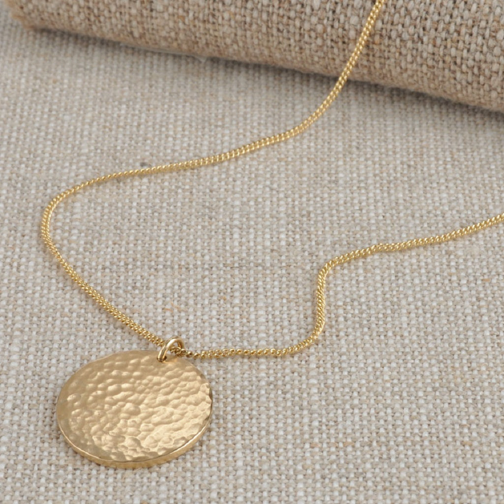 Hammered Disc Necklace