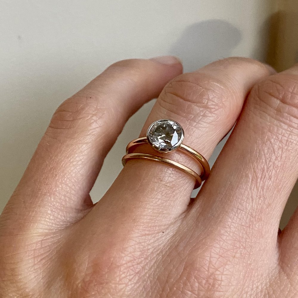 Grey Salt & Pepper Diamond Ring