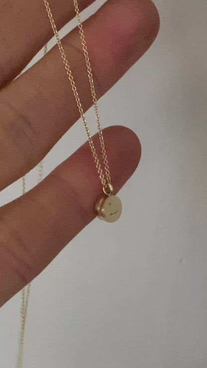 Two Mini Initial Delicate Disc Necklace