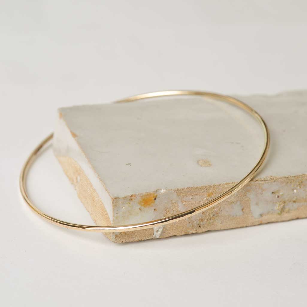 Hammered Gold Fine Bangle