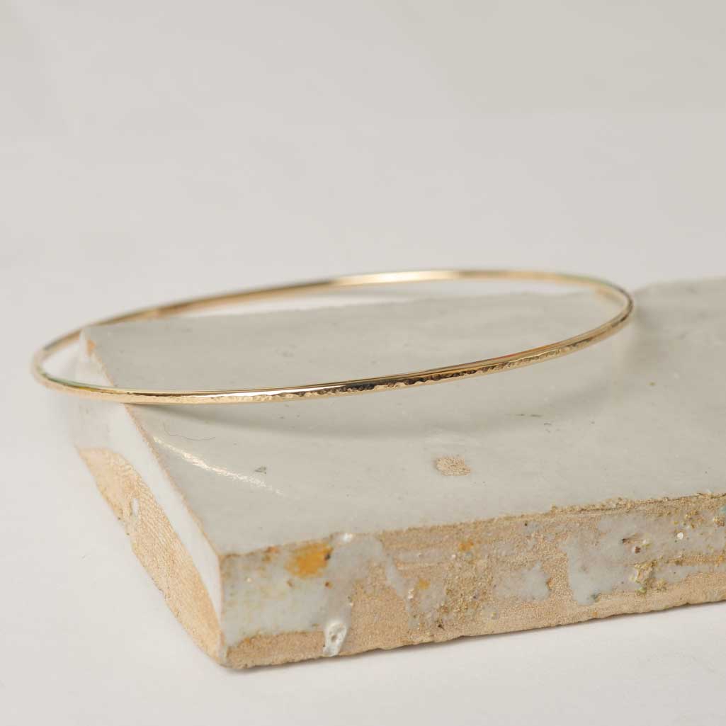 Hammered Gold Fine Bangle