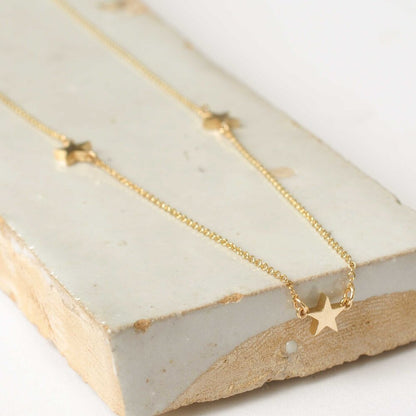 3 star necklace solid gold